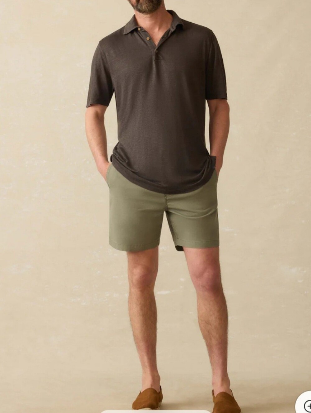 Faherty Short-Sleeve Linen Polo - Washed Black